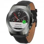 MYKRONOZ ZeTime Petite Premium Brushed Titanium Black Flat Leather